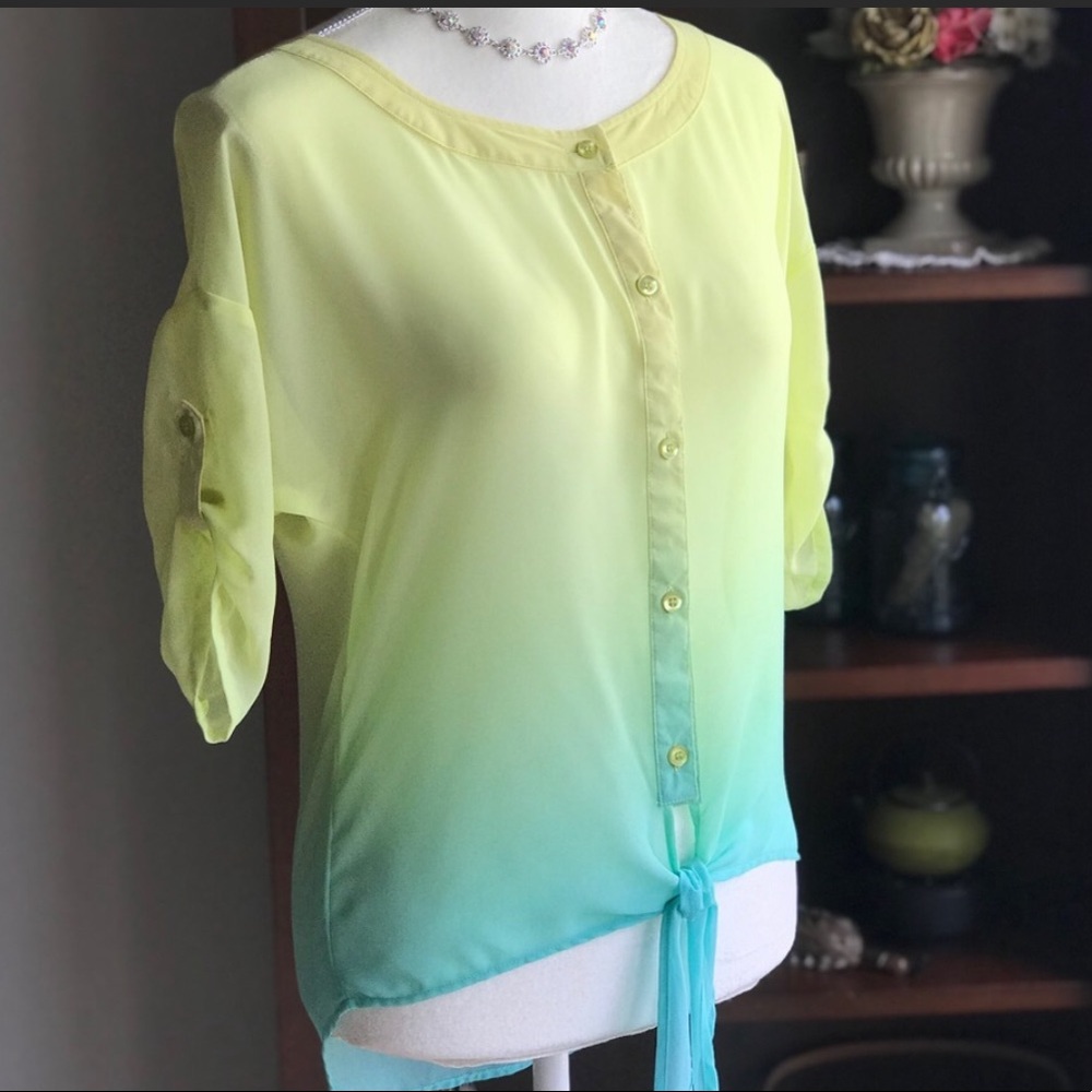Anthropologie Blu Pepper Ombré Blouse EUC